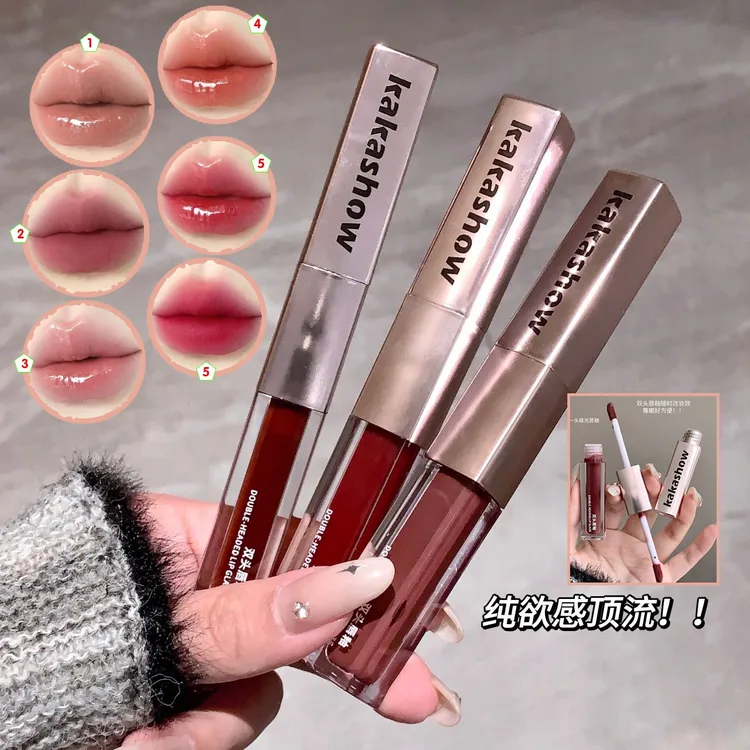 新疆发货】双头唇釉奶茶冻顶复古哑光唇口红哑光不易沾杯掉色素颜