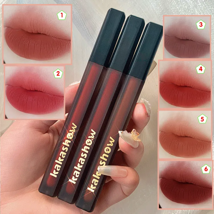 黑管丝缎唇釉丝绒质感褐管口红哑光不易沾杯掉色雾面唇蜜伪学生
