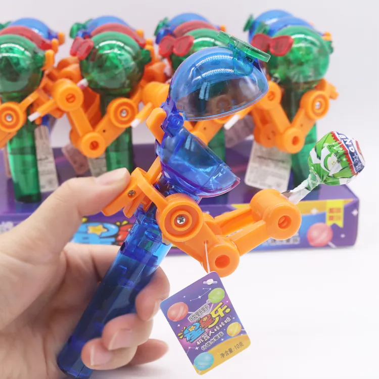 星星乐社会人网红棒棒糖机器人吃糖水果味儿童创意玩具糖果批发