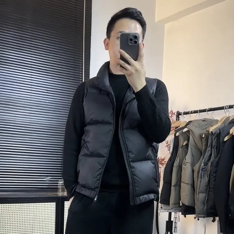 秋冬纯色羽绒马甲男款立领无袖保暖外套马夹背心坎肩男士时尚潮流