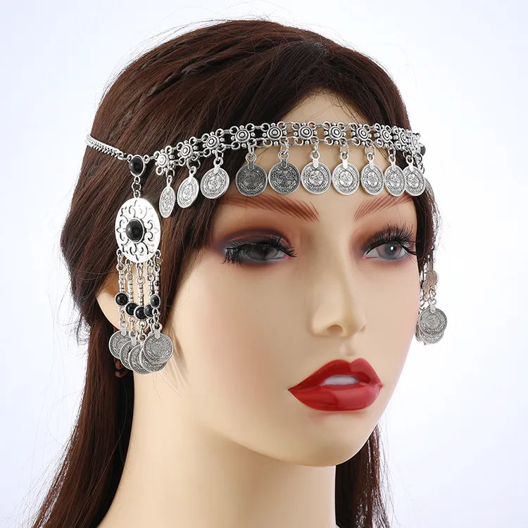 少数民族风异域头饰钱币流苏额头链新疆哈萨克斯坦复古旅拍发饰女