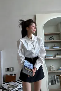 【磊磊分享】蝴蝶结衬衣女宽松宫廷风上衣法式设计感衬衫#23358