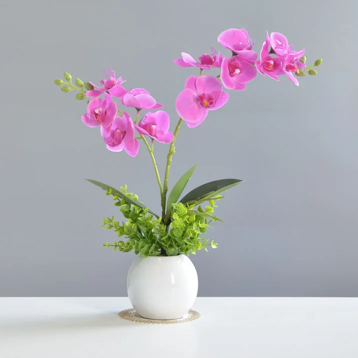 优质手感保湿蝴蝶兰仿真花艺假花客厅摆件电视柜装饰餐桌花小摆设