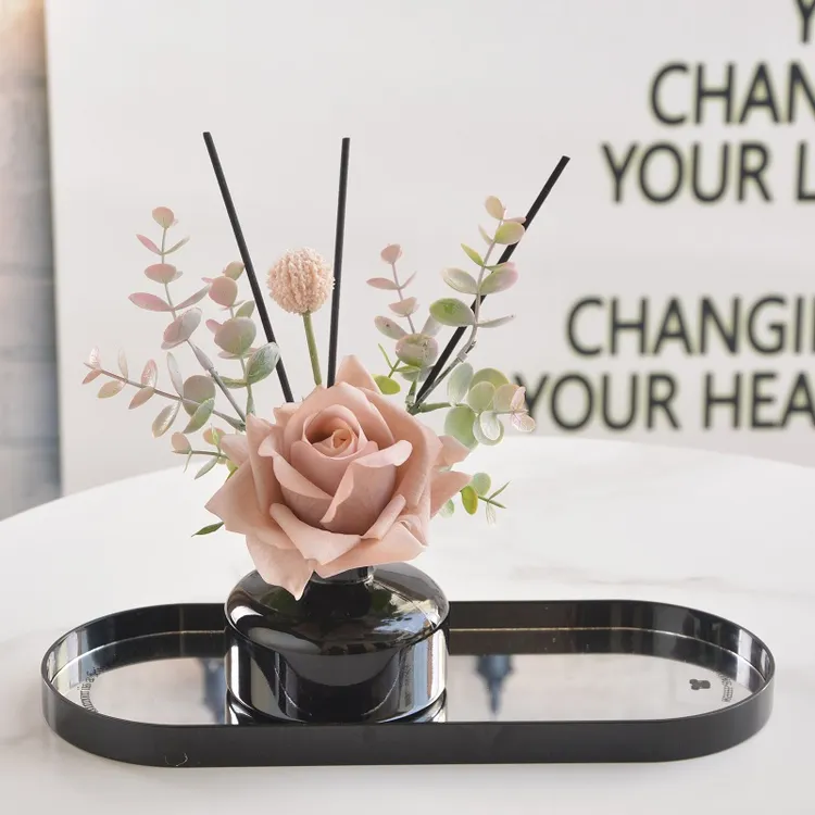 手感玫瑰保湿桌面无火香薰花艺摆件玫瑰花束室内鲜花小清新仿真花