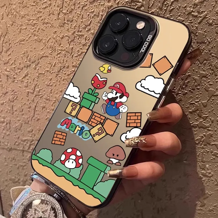 适用苹果15promax手机壳超级玛丽iphone14plus高级感13pm卡通可爱