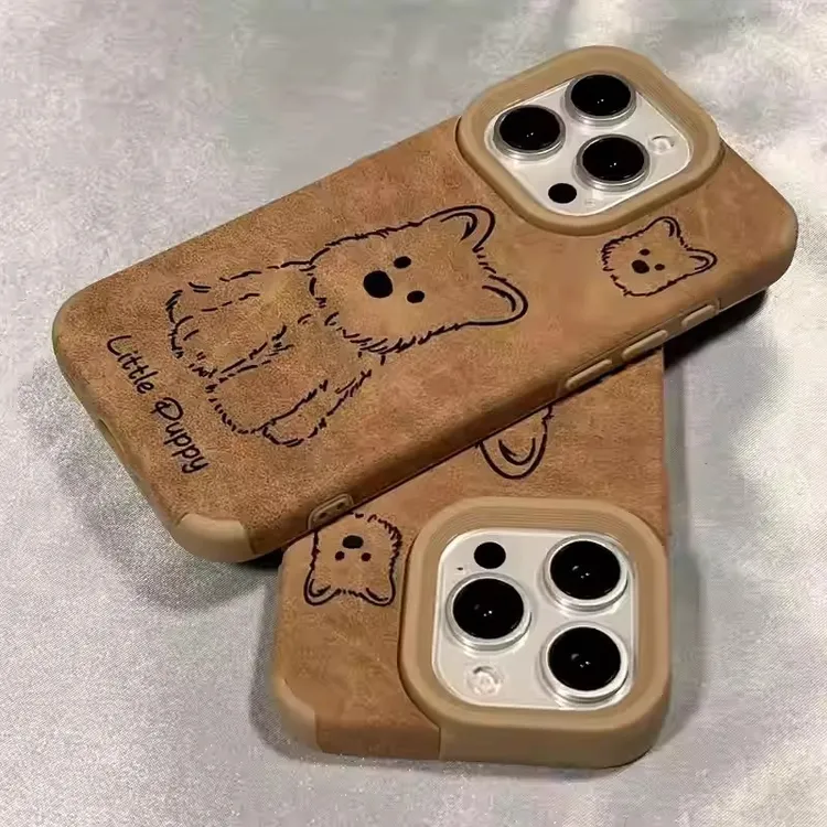 可爱西高地小狗适用iPhone16promax手机壳秋冬苹果15pro棕色14por