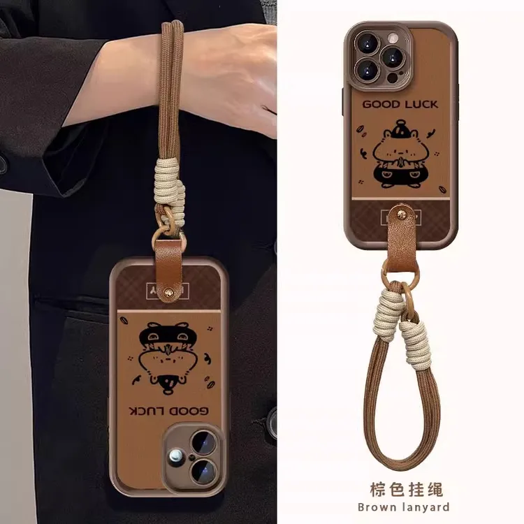 小狸猫适用苹果16promax手机壳秋冬iPhone15pro防摔14p挂绳可爱女