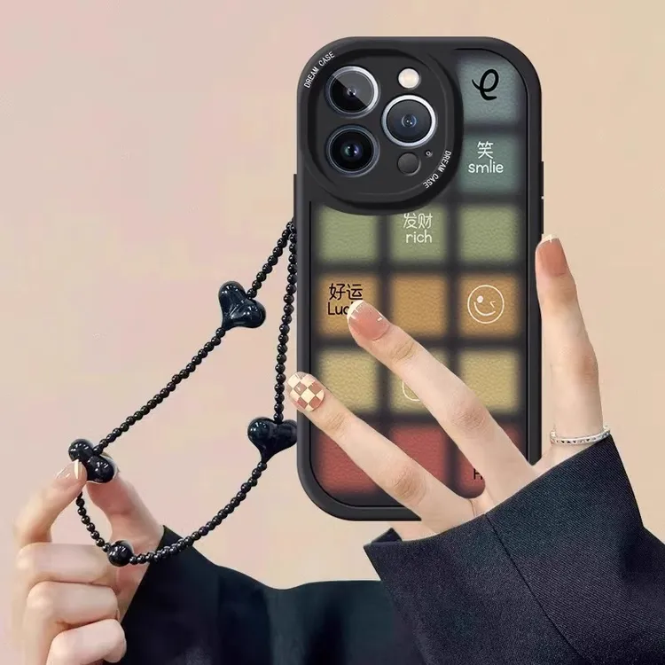 好运格子适用苹果15promax手机壳iphone14promax带挂绳13pro新款p
