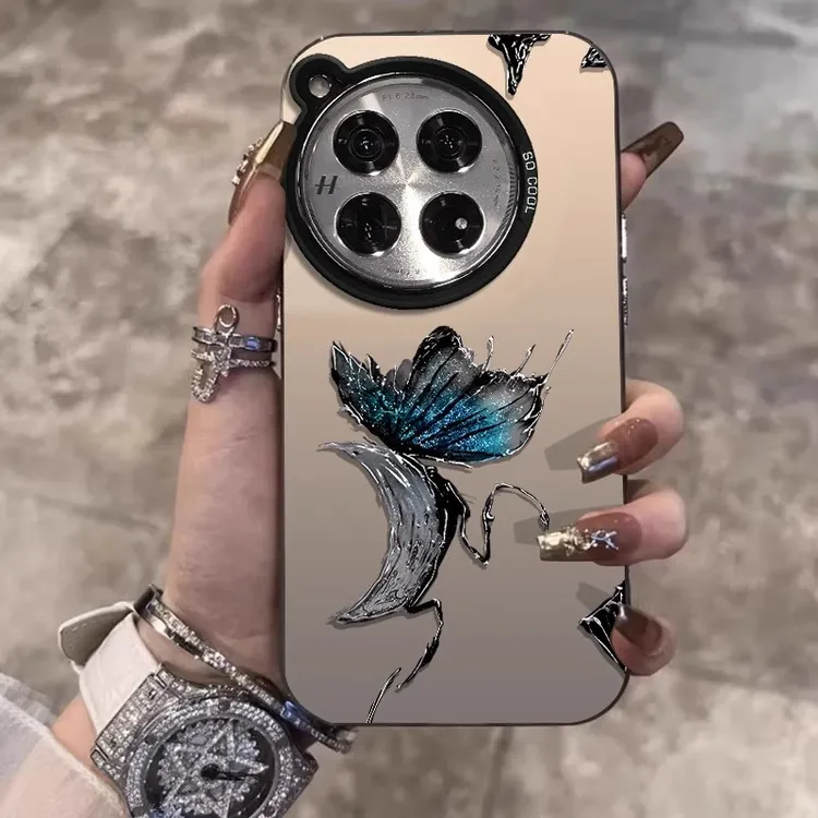 适用一加12手机壳蝴蝶月亮一加11新款艺术一加ace2pro少女por小众