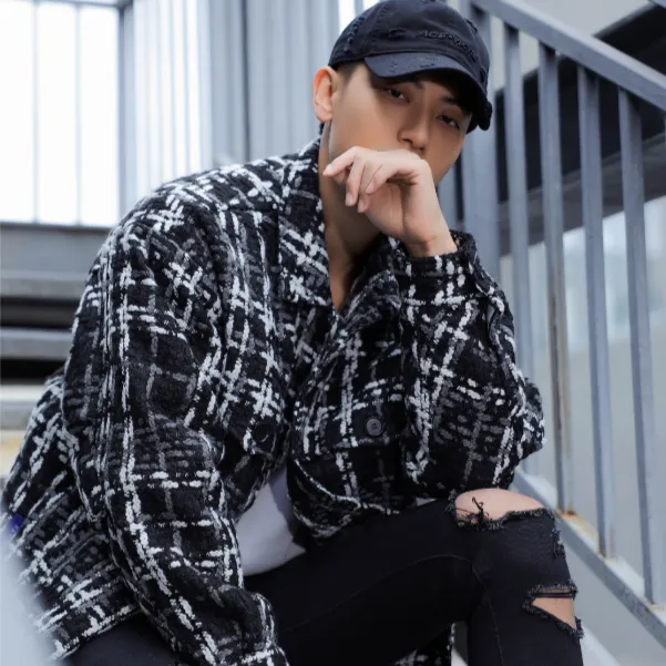 YKYB保暖羽绒服秋冬男女洋气复古网红ins风潮流格纹夹克Y34NYR044