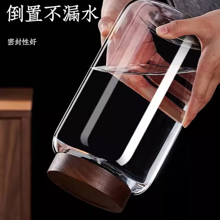 高硼硅玻璃螺纹口密封罐食品级储物罐茶叶咖啡豆储存罐