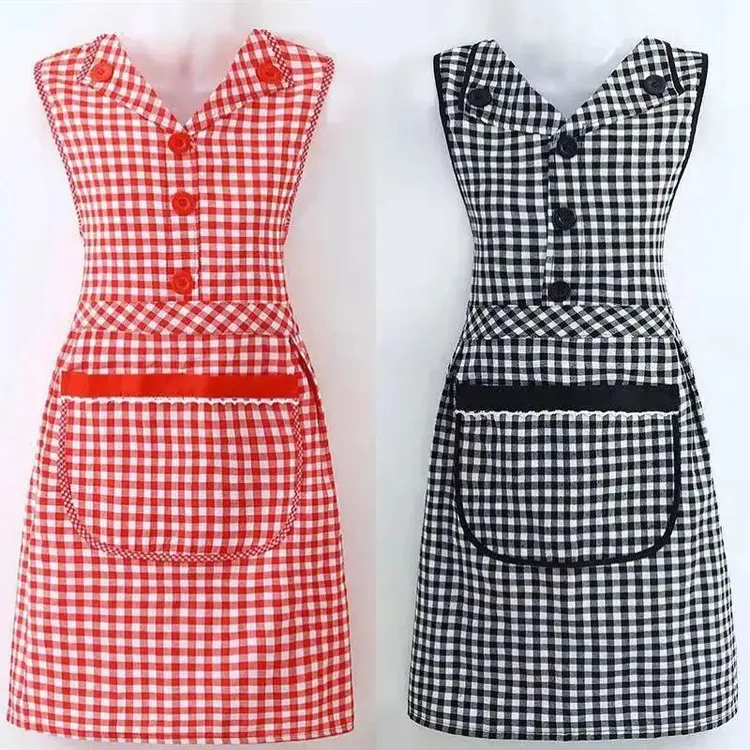 韩版时尚围裙翻领洋气女士马甲坎肩家用做饭围腰薄款网红爱家森悦