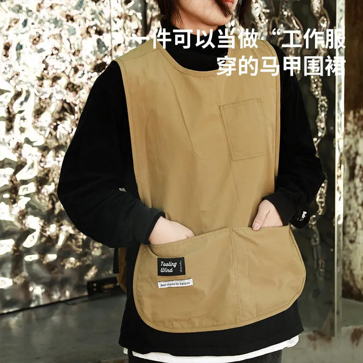 中号纯色家务女士韩式风格尼龙防泼水防污上班工作服做饭式款网红