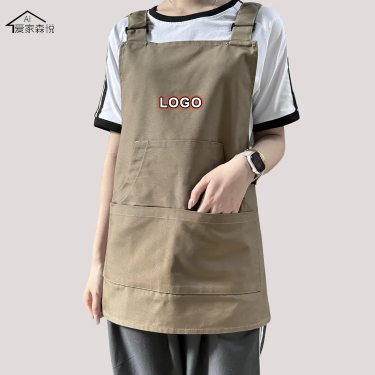 爱家森悦新款网红奶茶咖啡店专用防水帆布工作服男女定制logo印字