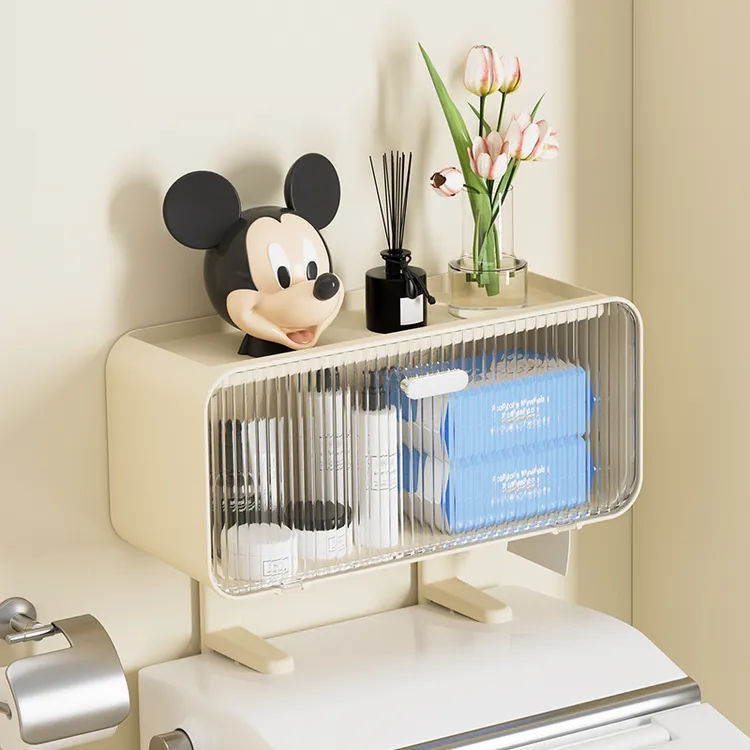 马桶上方置物架卫生间浴室墙上收纳架壁挂免打孔纸巾收纳盒家用