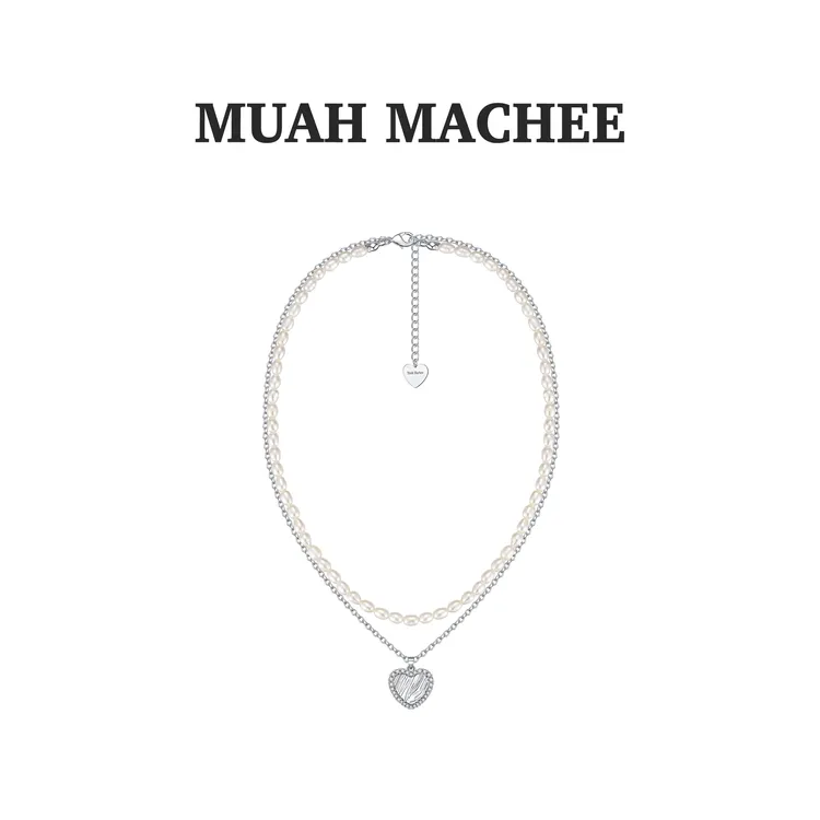 【于欣冉专属】铜合金项链 Muah Machee Coisini系列 心湖岛锆石双层项链 欧美风