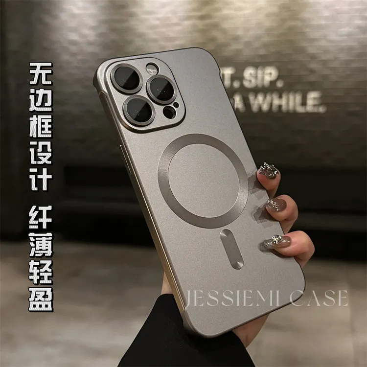 适用苹果17promax磨砂磁吸手机壳iphone16/15/14无边框镜头全包