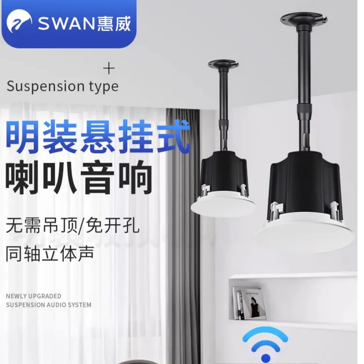 惠威无边框家庭影院天花吊顶喇叭封闭式后盖明装嵌入式音箱