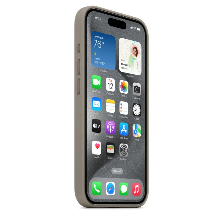 iPhone15ProMax手机壳原色钛金属陶土色液态硅胶苹果15pro高端壳
