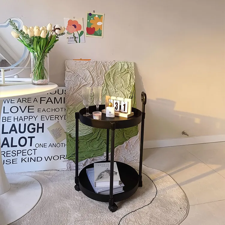 小推车置物架落地式家用多层婴儿用品卧室床头零食移动厨房收纳架