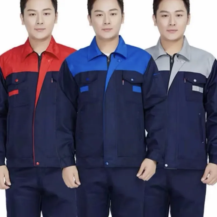 工作服套装男上衣春秋单层物业装修保洁搬家公司定制绣印字