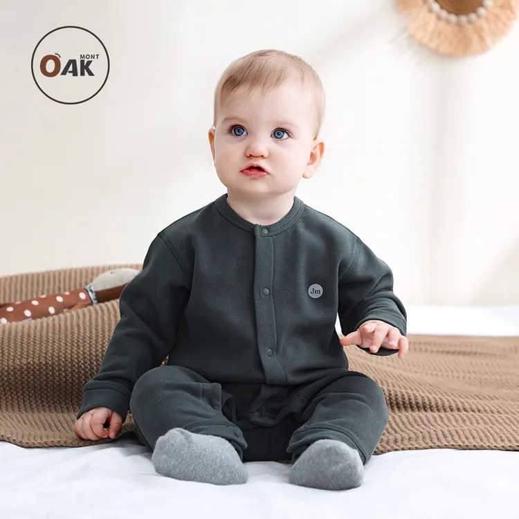 Oak mont连体衣保暖衣新生儿包屁衣婴儿秋冬蚕丝羊毛男女宝宝打底