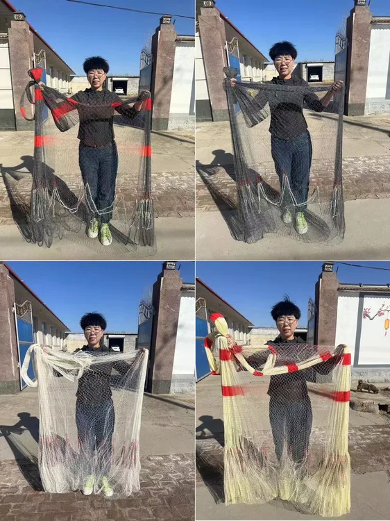 野井大力马线，两指网眼，四米高，直径六米，重八斤