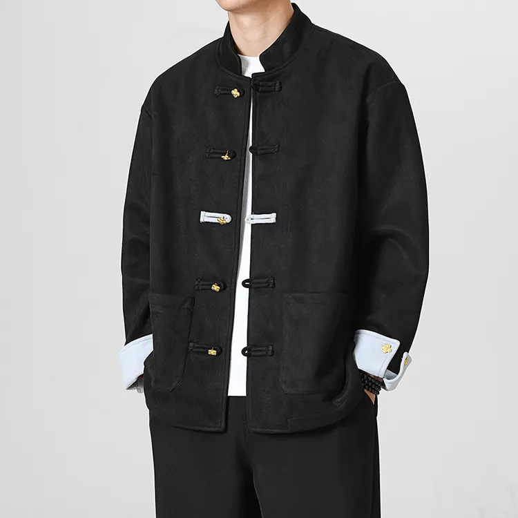 新中式夹克外套男士春秋款中国风男装复古风宽松国潮唐装男款汉服