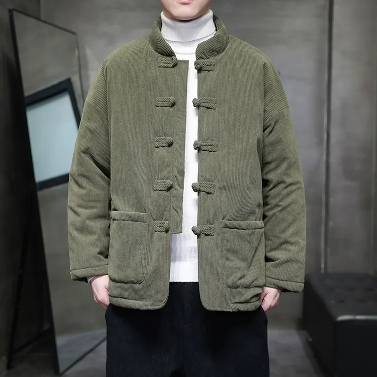 冬季外套男棉服加厚保暖中国风棉衣中老年爸爸装中式唐装棉袄外套