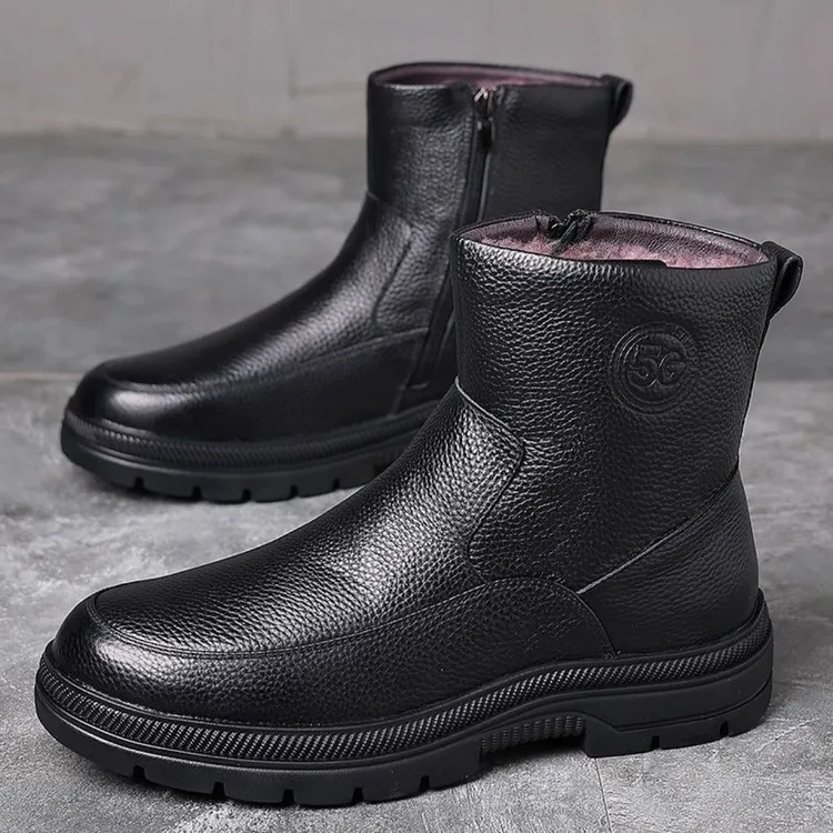 男鞋男士休闲加绒靴子短靴加厚冬季 salmander