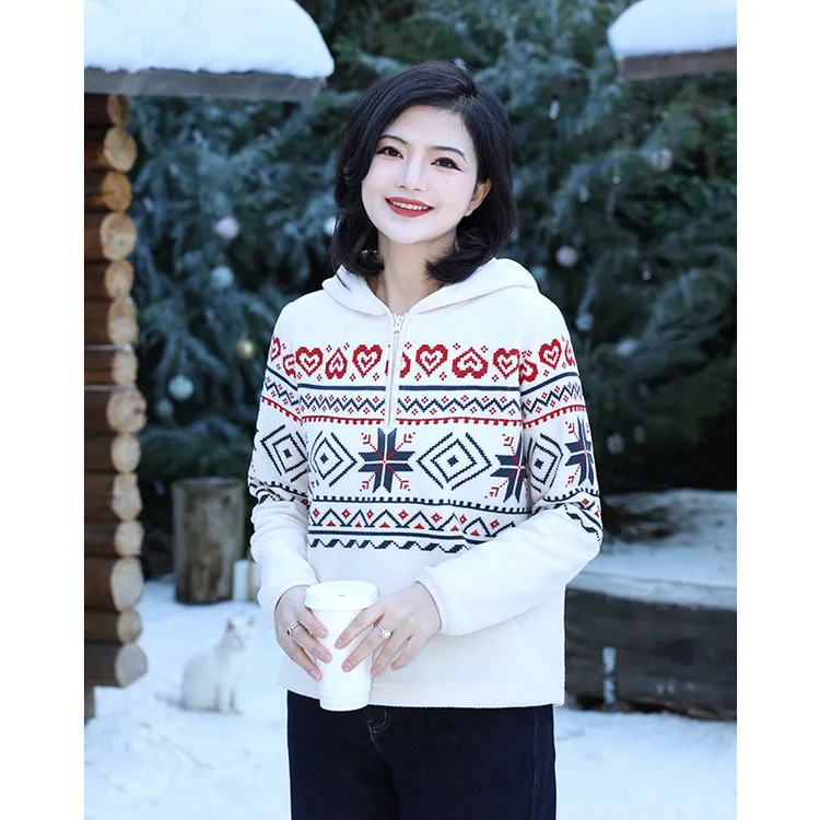 枫竺高端女装阿楠anan摇粒绒撞色抽绳百搭连帽卫衣女秋冬长袖上衣