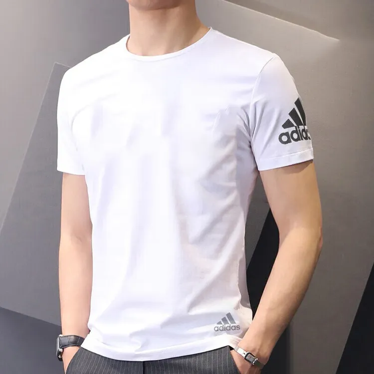 adidas/阿迪达斯男装夏季款跑步训练健身快干透气休闲圆领短袖T恤