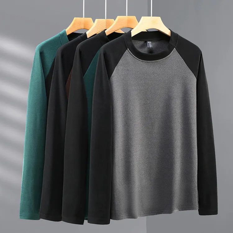 徐天霸大码男装新品秋冬保暖宽松德绒打底衫长袖百搭圆领套头