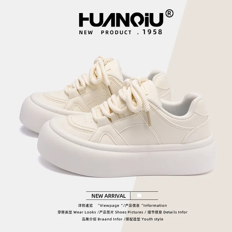 环球女鞋厚底增高小白鞋子女款2026春季新款百搭女鞋爆款休闲板鞋商品图