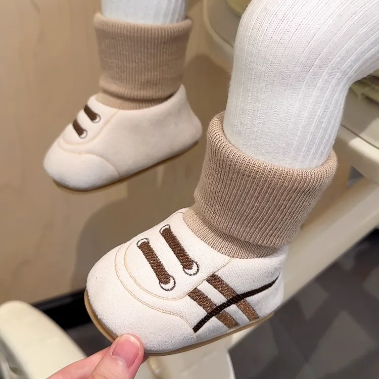 婴儿学步鞋子软底春秋冬季0一1岁新生男女宝宝8-10个月不掉布鞋袜