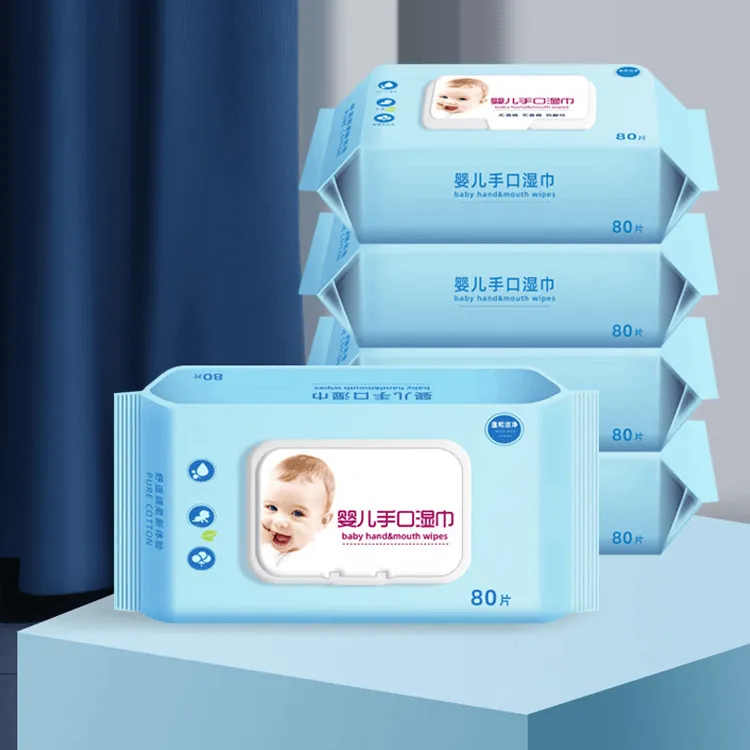 新疆包邮到家婴儿湿巾大包80抽纯水湿纸巾清洁便携手口湿巾