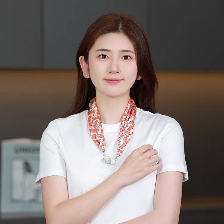 2024春夏磁吸扣丝巾女士小围巾发带高级感百搭衬衫领巾薄款围脖