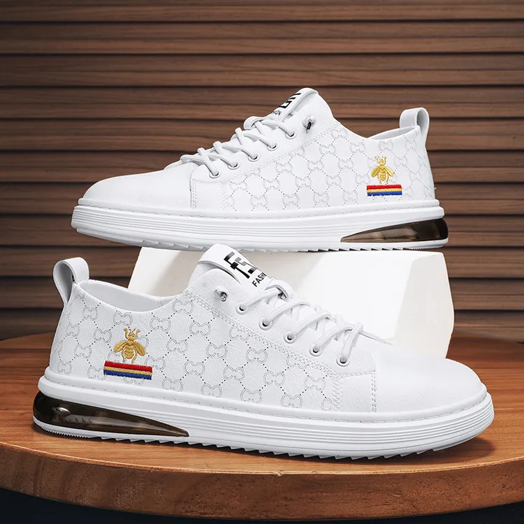 欧洲站时尚小白鞋软皮百搭男鞋真皮潮流运动风休闲户外板鞋四季款