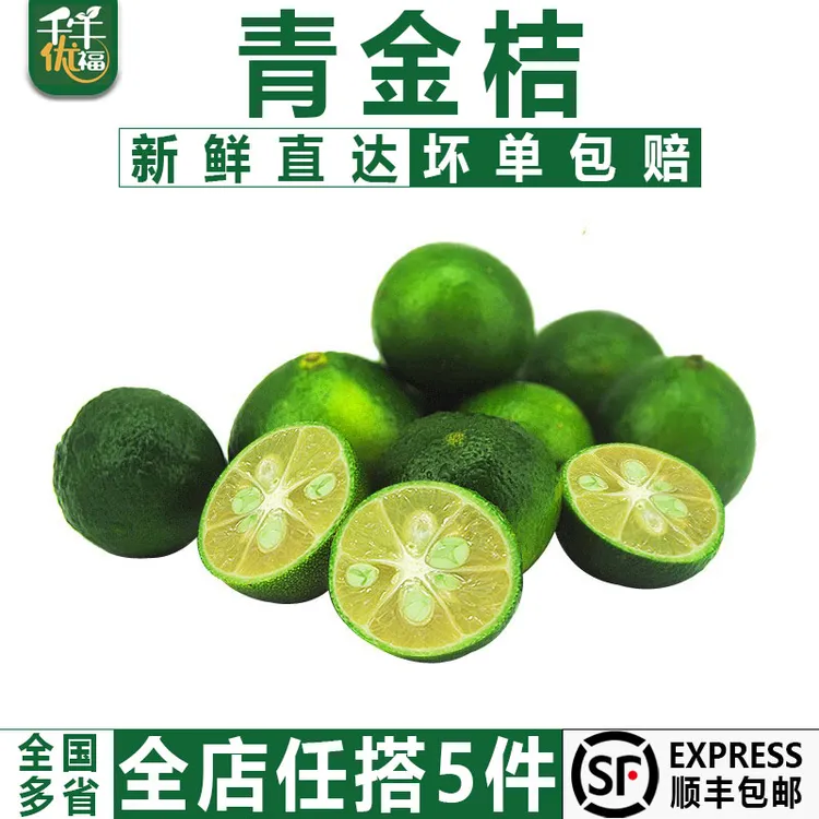 千牛优福新鲜青金桔500g海南小青桔小柠檬金橘金桔新鲜水果优质
