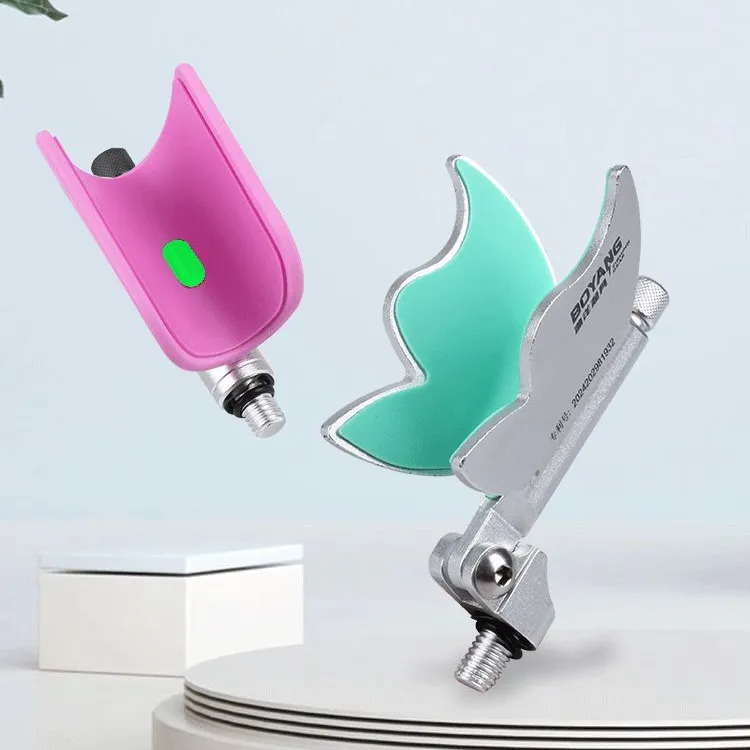 电子回弹前托带灯夜光支架头夜钓功能8mm可拆卸羊角头塑料铝合金