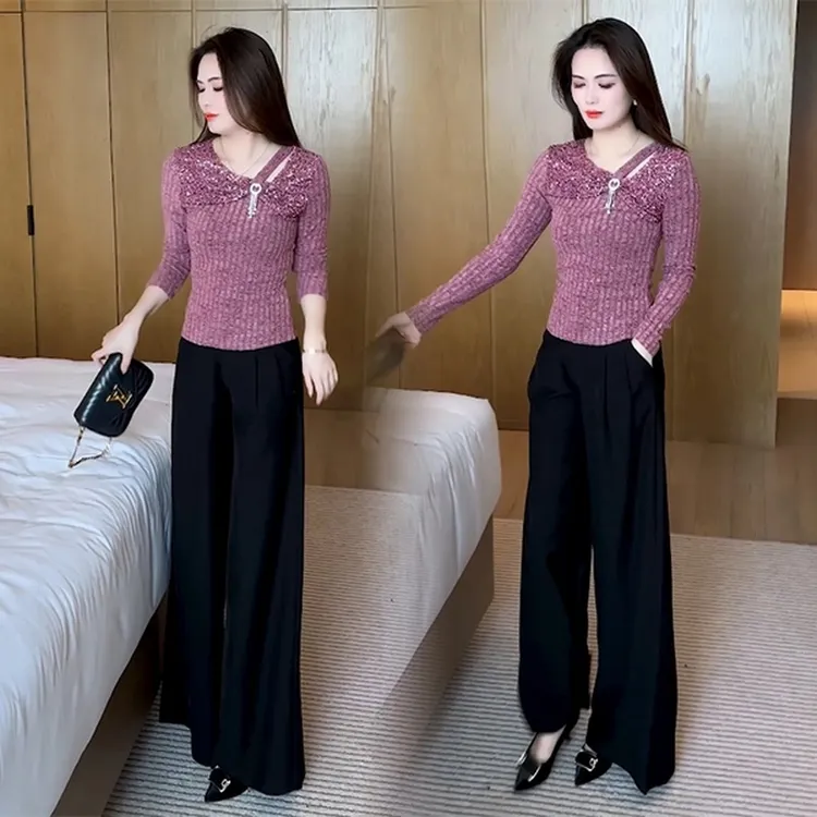 早秋显瘦T恤小众设计感一字肩袖洋气时尚减龄上衣