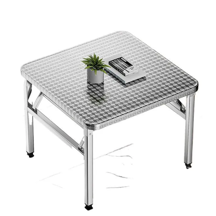 特厚不锈钢折叠桌方桌野外出租房食堂便捷桌学习专用简易家用桌子