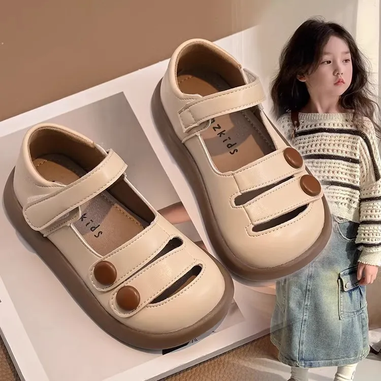 童鞋女童小皮鞋2025春秋新款英伦风小女孩公主鞋包头小童软底单鞋