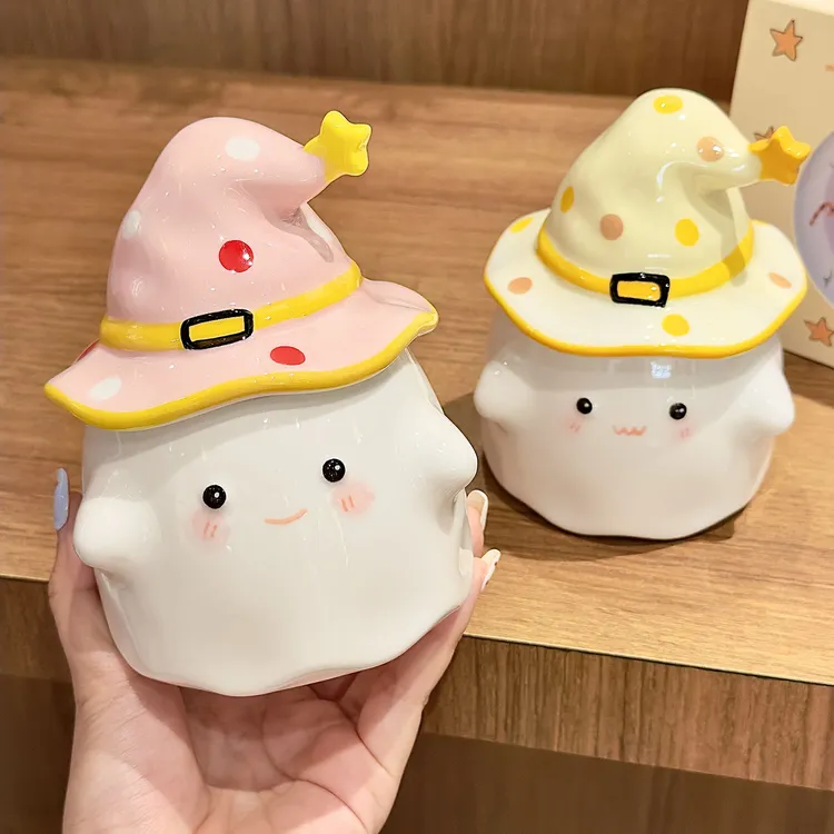 可爱稀奇古怪魔法马克杯带盖情侣水杯高颜值陶瓷水杯陶瓷杯