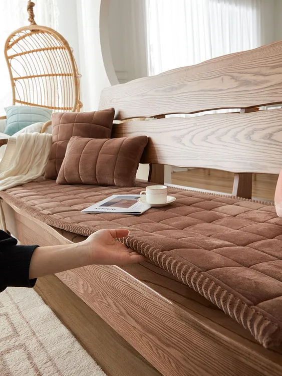 四季款加厚沙发垫子简约海绵垫防滑垫纯色沙发垫防抓可机洗可定制