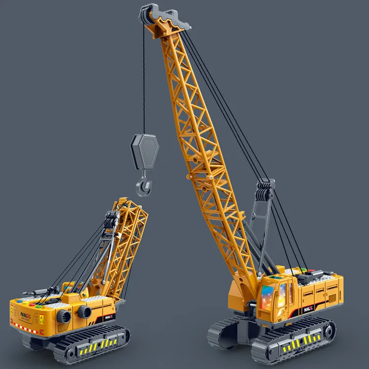 仿真惯性声光音乐故事机大号吊车起重机工程车模型儿童玩具车男孩