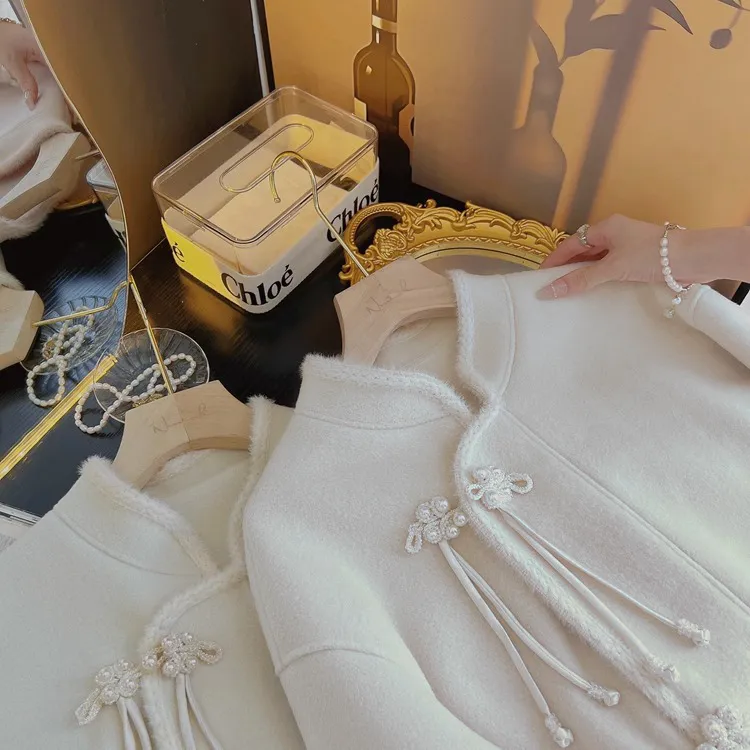 【七步诗】新中式小香风轻国风双面呢子大衣雅丹风毛呢外套上衣女冬