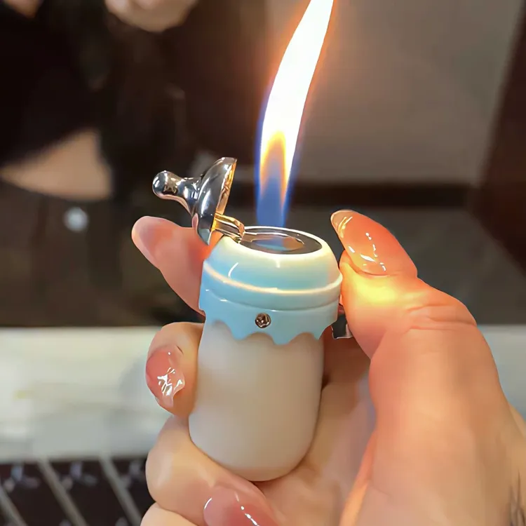 网红可爱炫酷小奶瓶质量点火卡通循环使用带钥匙扣户外烧烤炉