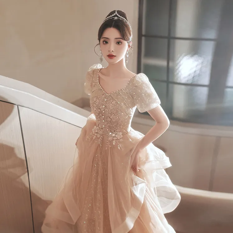 法式晚礼服女高级感成人礼公主裙演出服宴会超仙轻纱声乐艺考高定