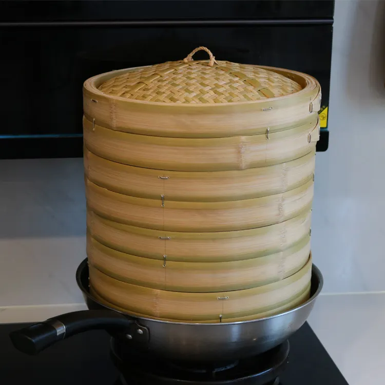 蒸笼 竹制家用蒸包子馒头纯手工编织加高加深小笼包子蒸格竹子编